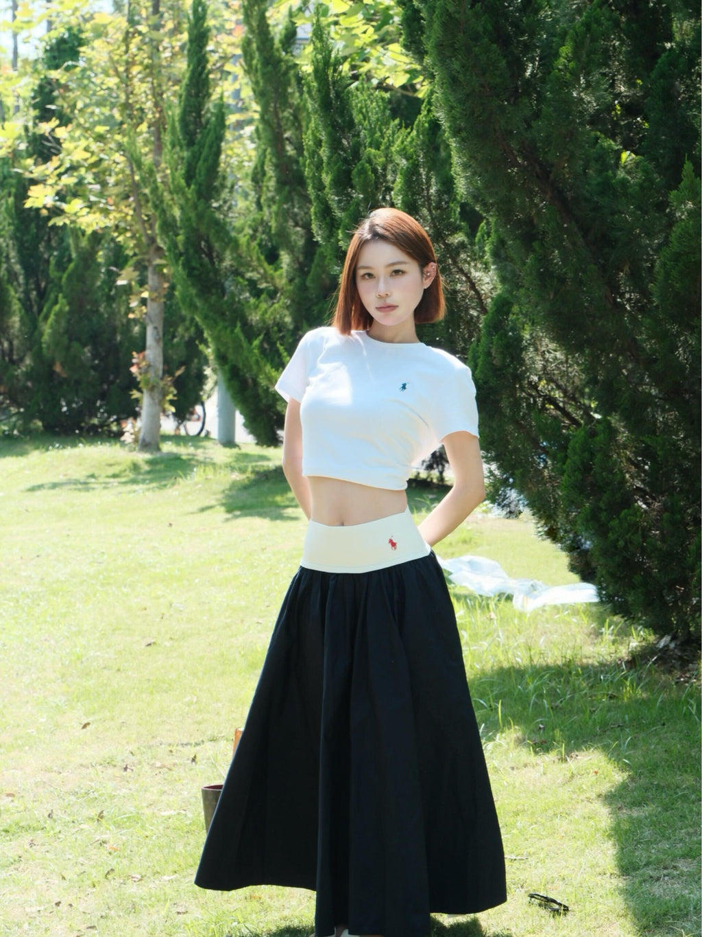 2026 Women's RL Embroidered Lace Edge Skirt (FF748)
