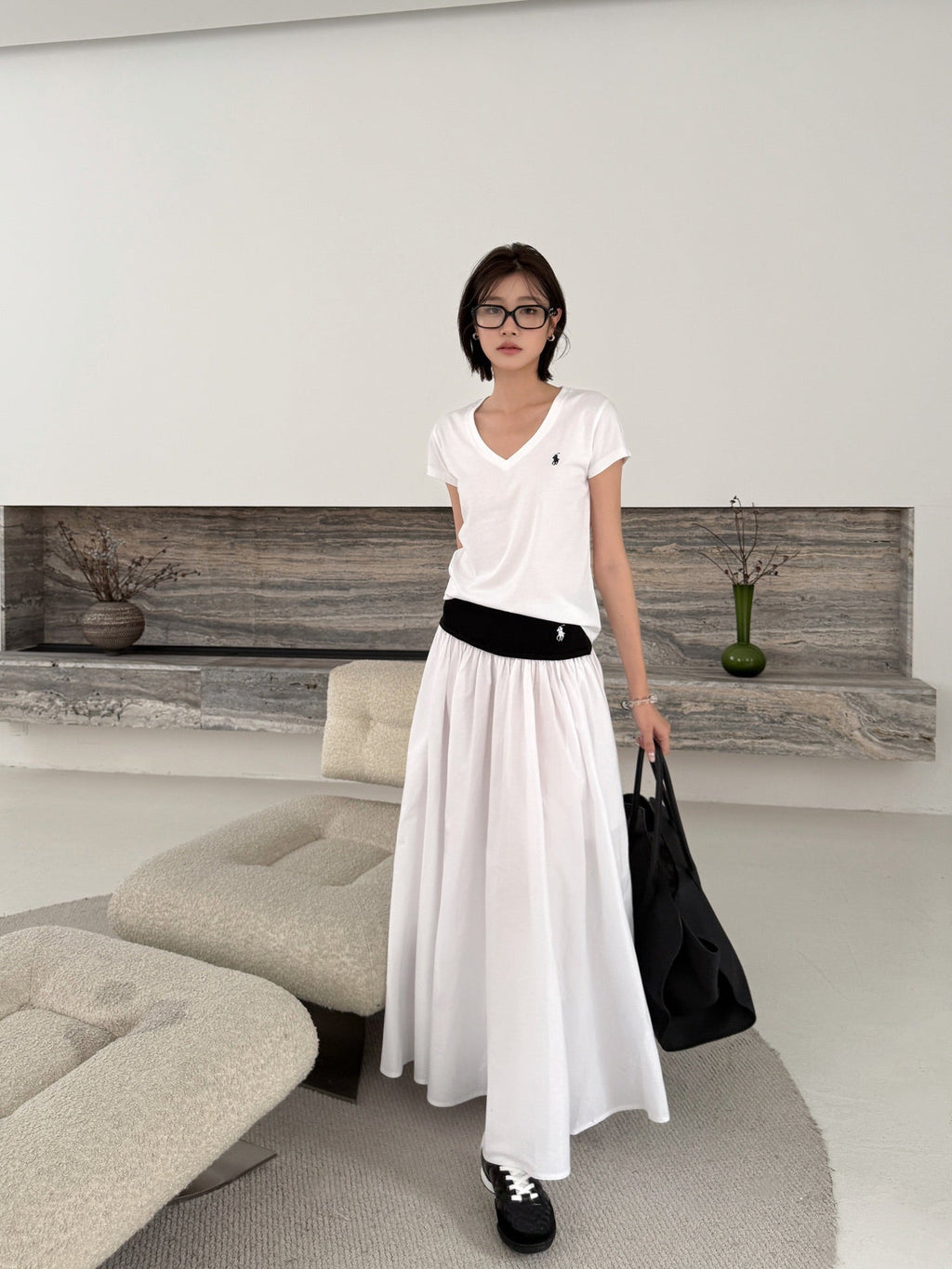 2026 Women's RL Embroidered Lace Edge Skirt (FF748)