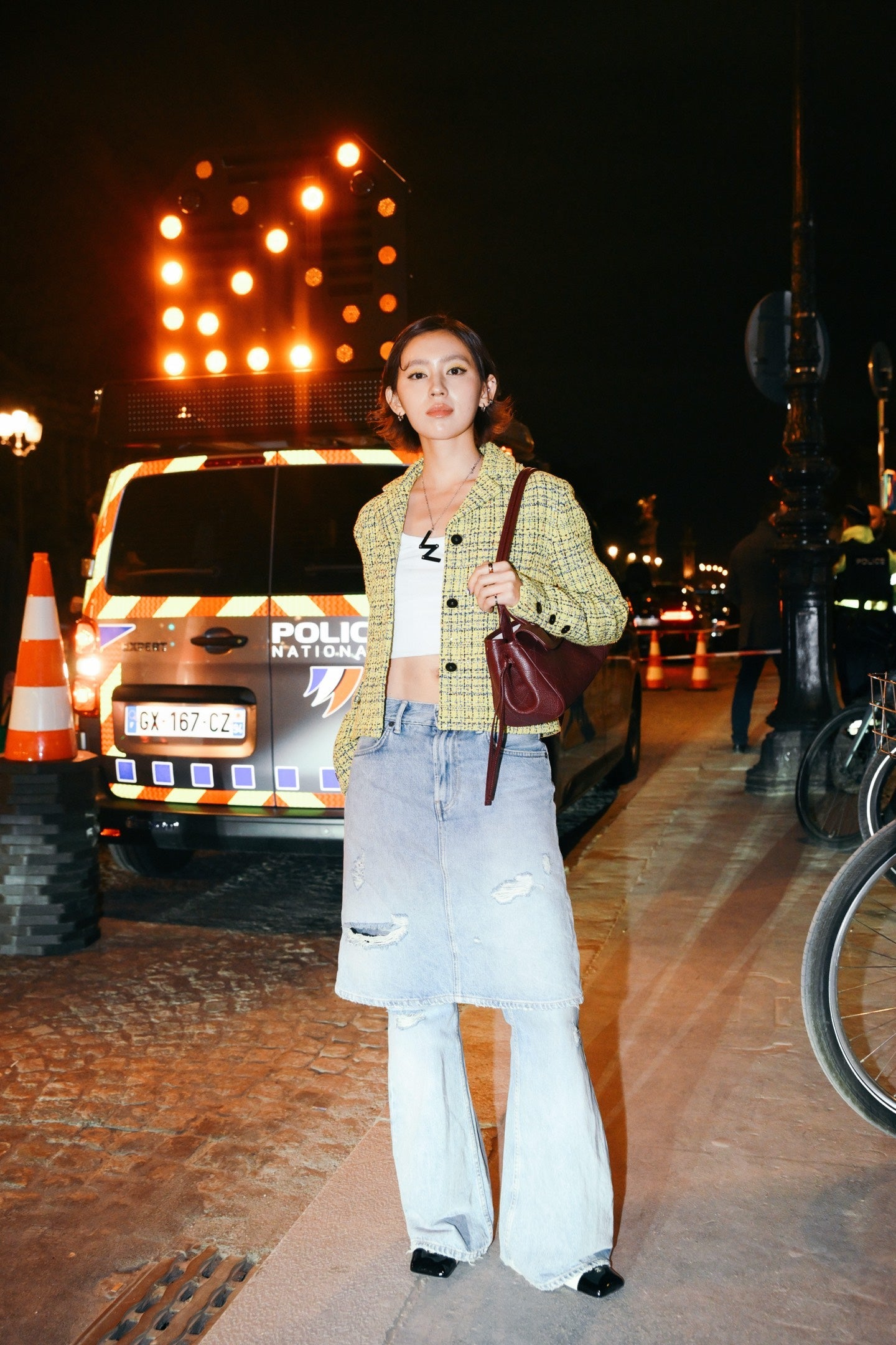 2026 Women's Acn Fake Two-Piece Denim Skirt Pants (FF751)