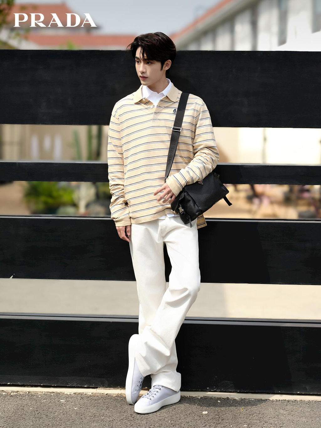 2026 New Model Triangle Brand Logo Striped Long-Sleeved Polo Shirt (CC993-A70)