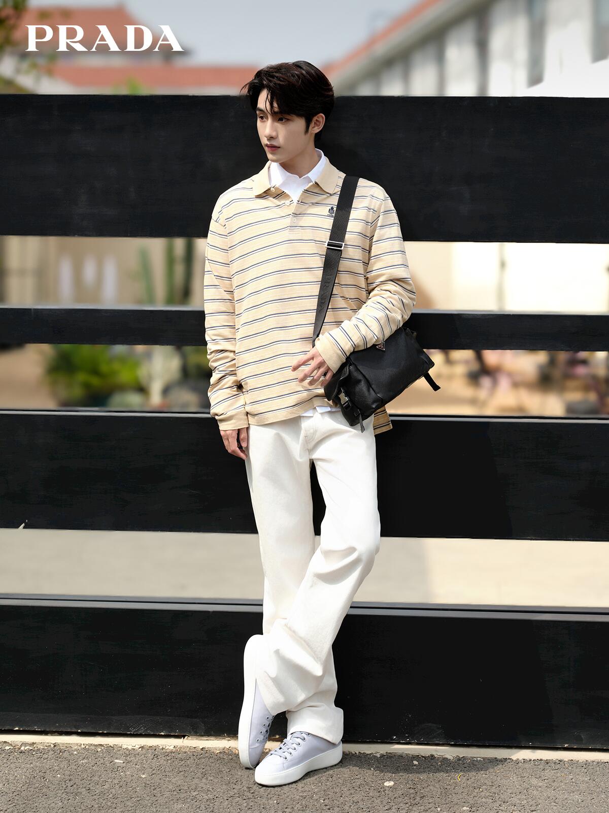 2026 New Model Triangle Brand Logo Striped Long-Sleeved Polo Shirt (CC993-A70)