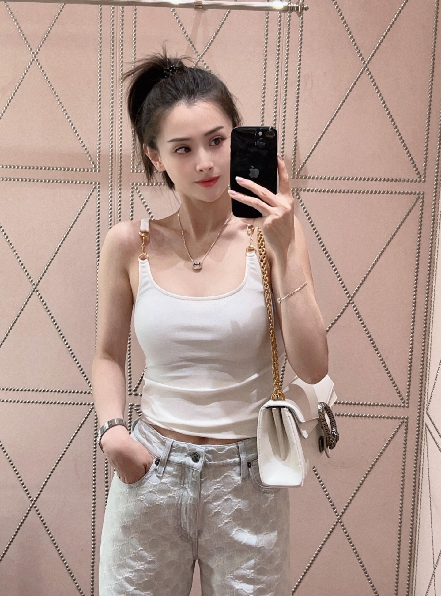 2026 Women's GU Shoulder Strap Blouse (DD141)