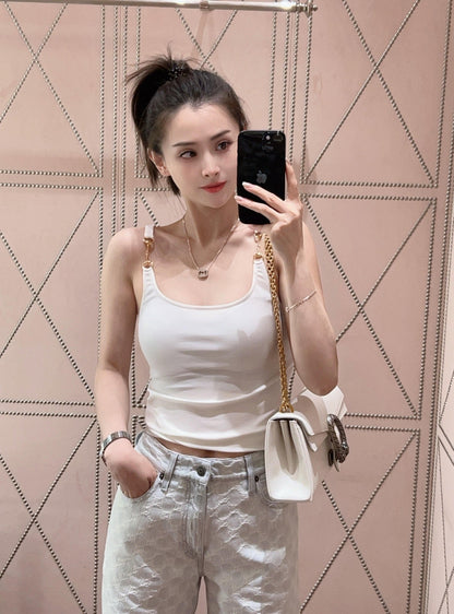 2026 Women's GU Shoulder Strap Blouse (DD141)