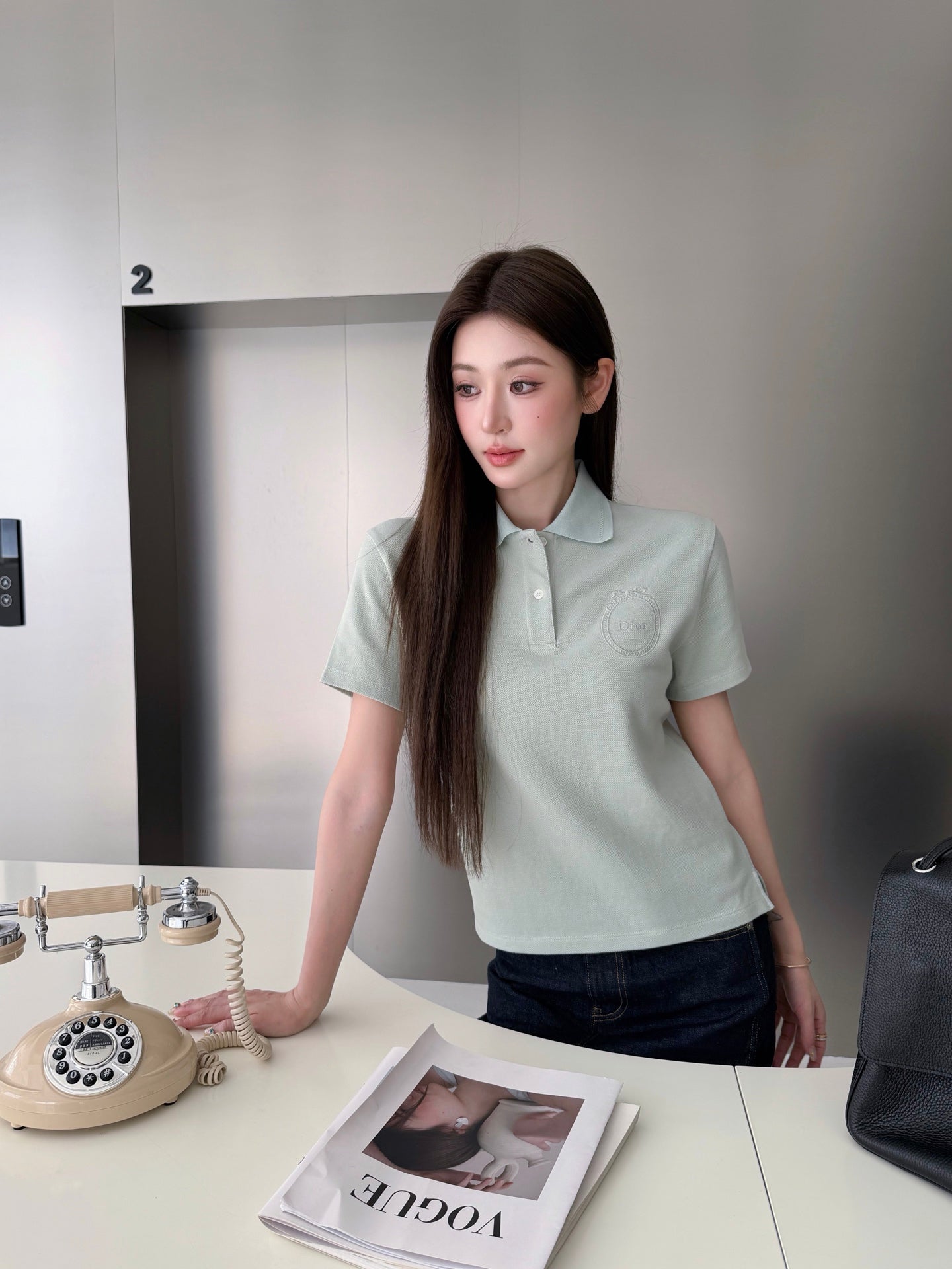 2026 Women's CD Badge Embroidered Polo Shirt (FF759)