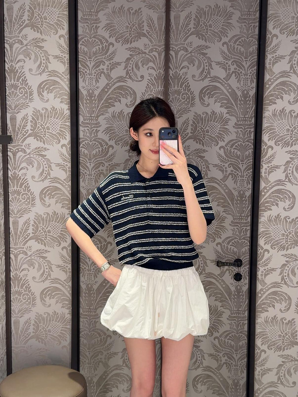 2026 Women's Mon Logo Polo Neck Knit Sweater (DD142)