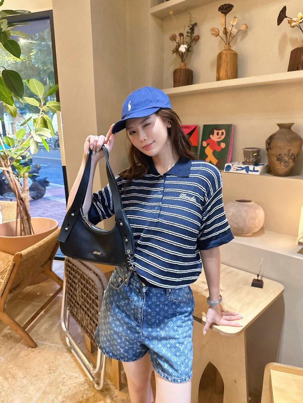 2026 Women's Mon Logo Polo Neck Knit Sweater (DD142)