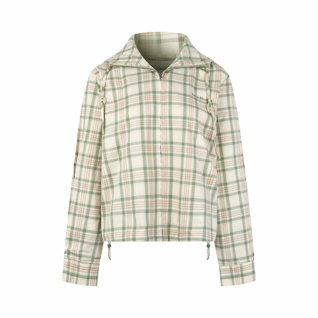 2026 Women's Acn Embroidered Checkered Hooded Jacket (FF762)