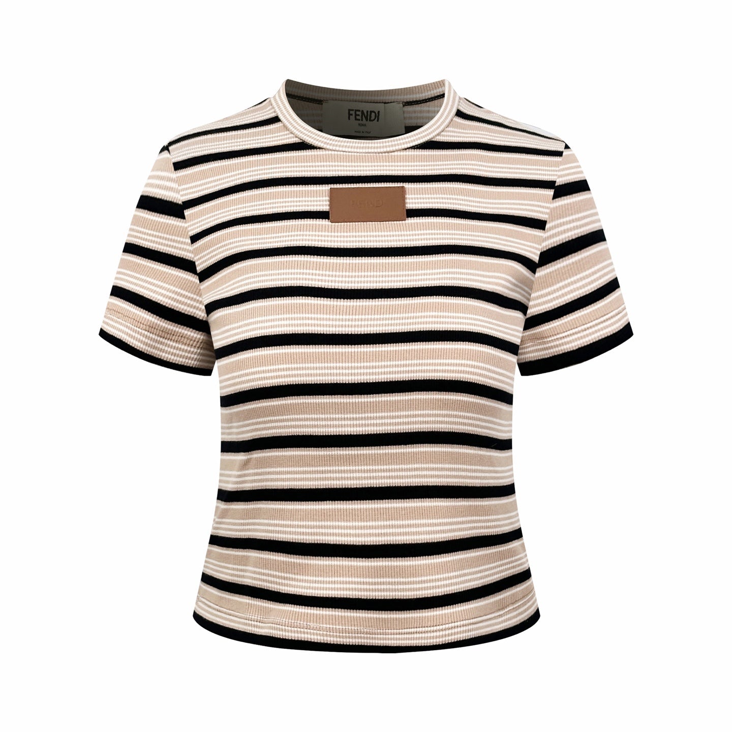 2026 Women's FF Leather Striped Short Sleeve (EE423)