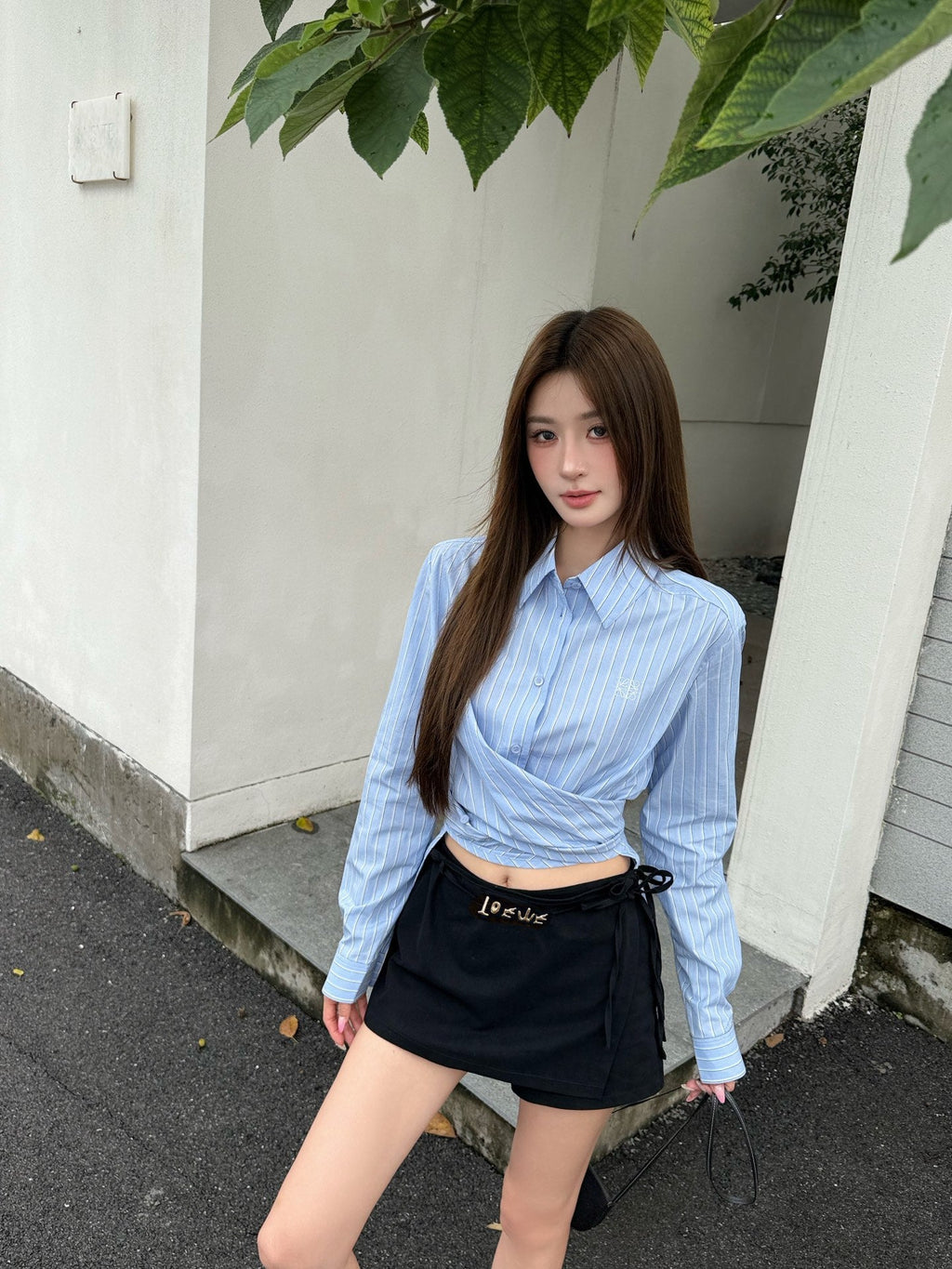 2026 Women's Way Embroidered Striped Laced Shirt (FF776)