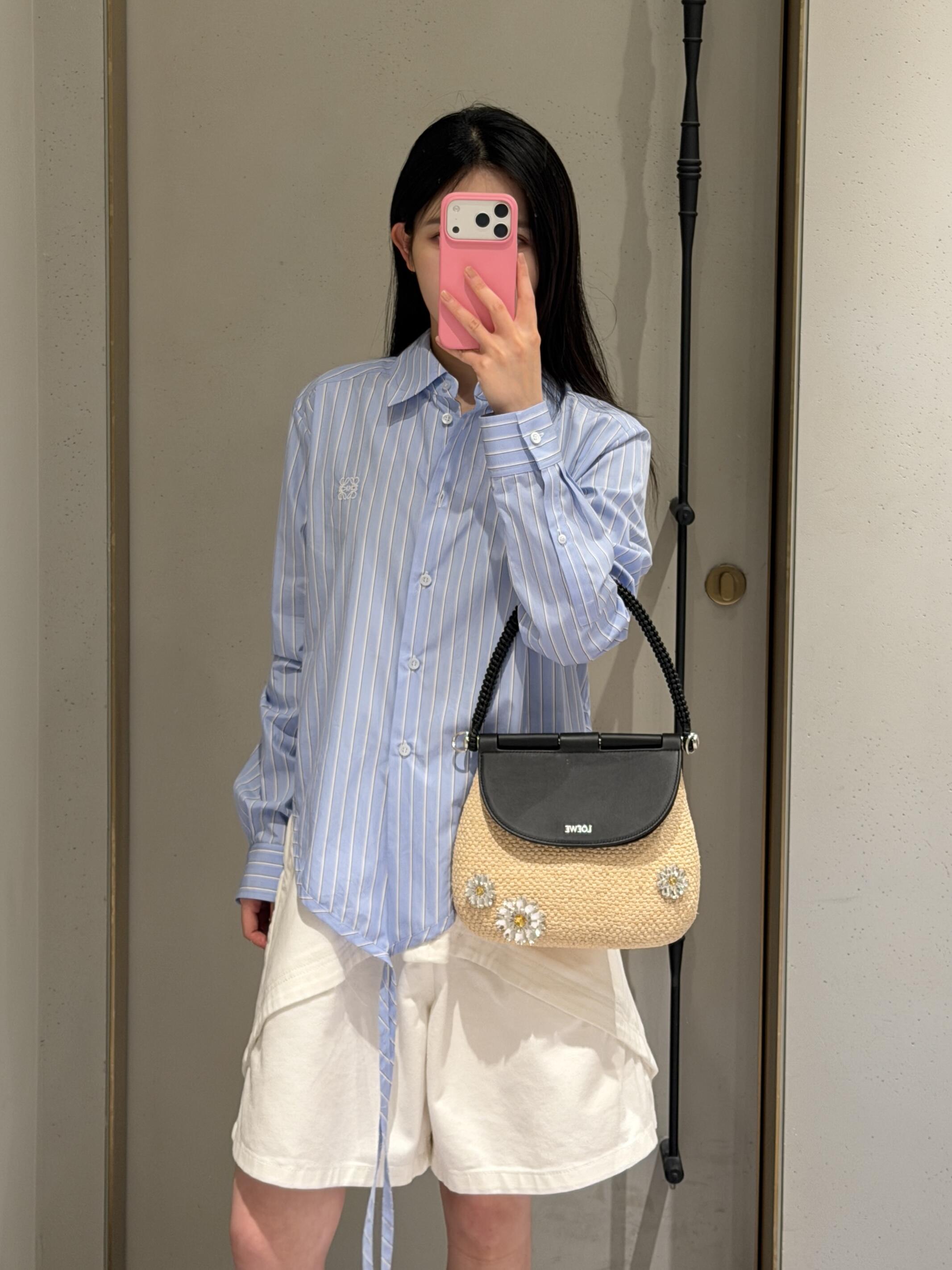 2026 Women's Way Embroidered Striped Laced Shirt (FF776)