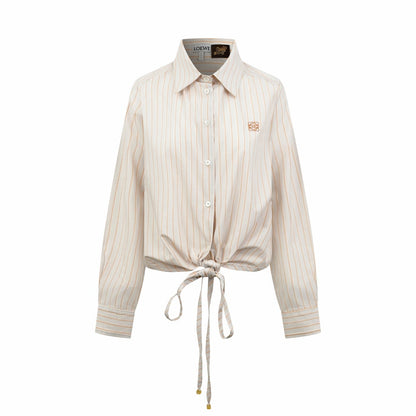 2026 Women's Way Embroidered Striped Laced Shirt (FF776)