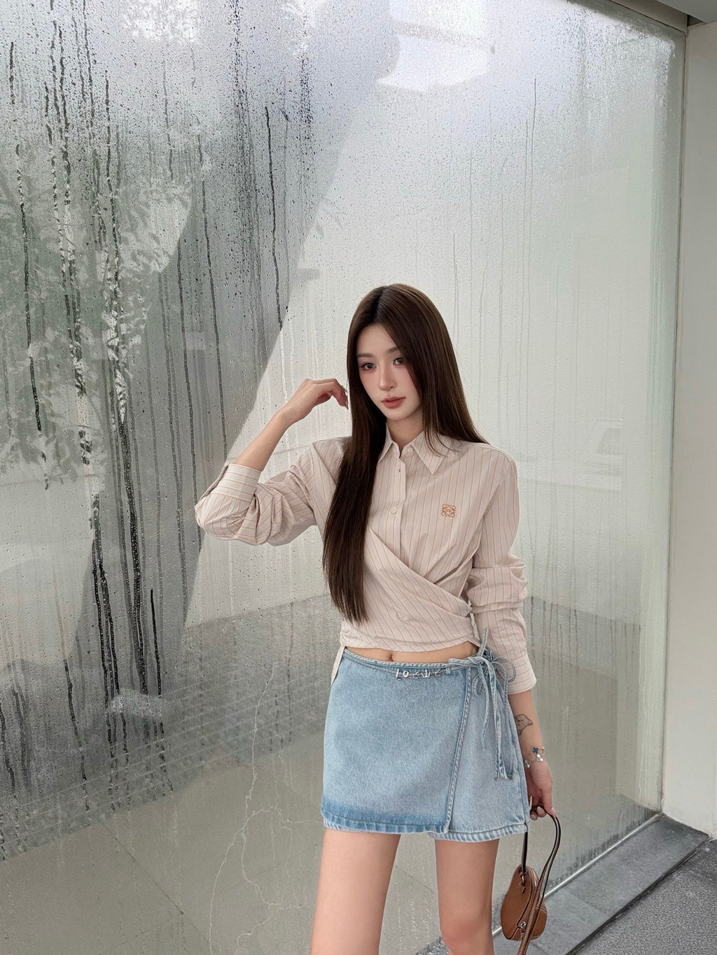 2026 Women's Way Embroidered Striped Laced Shirt (FF776)