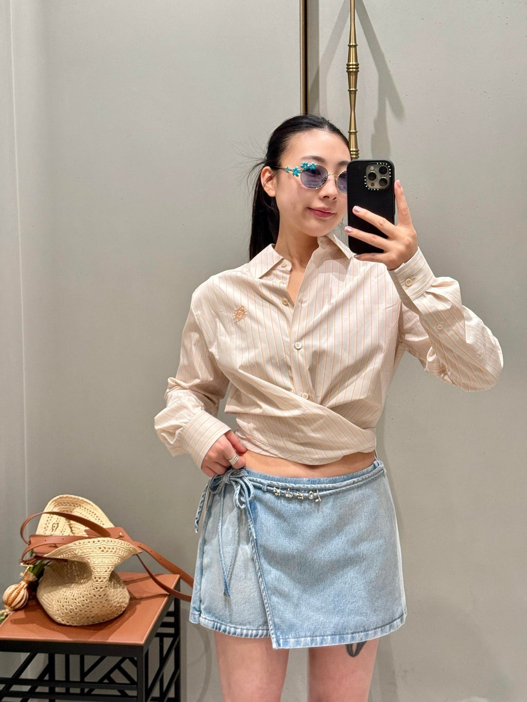 2026 Women's Way Embroidered Striped Laced Shirt (FF776)