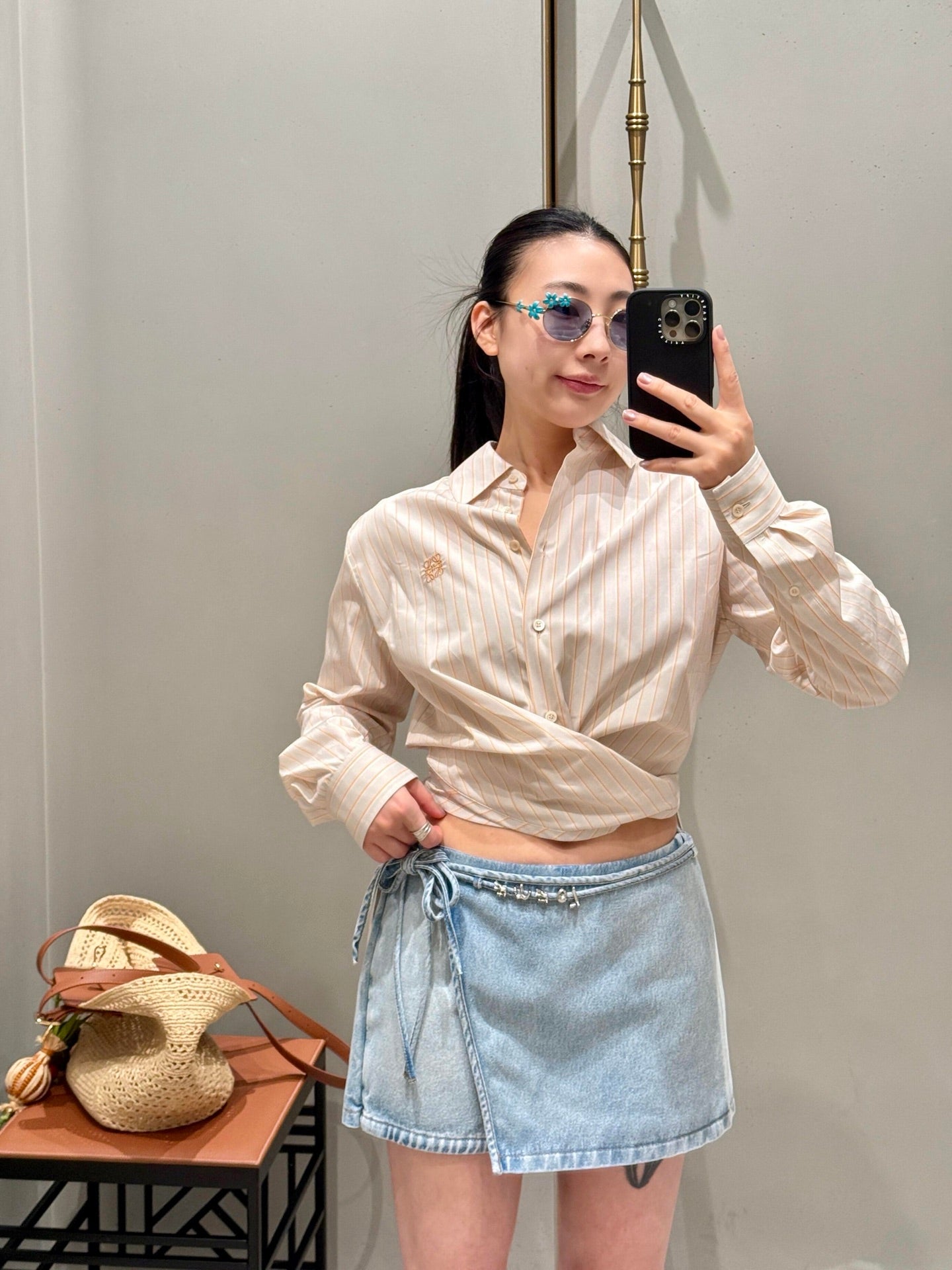 2026 Women's Way Embroidered Striped Laced Shirt (FF776)