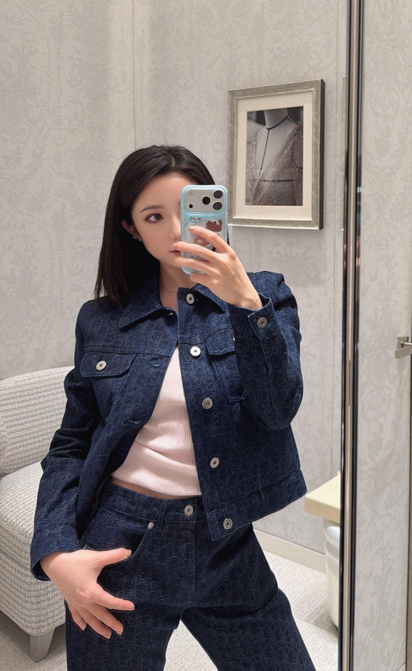 2026 Women's CD Full-Print Denim Jacket (DD140)