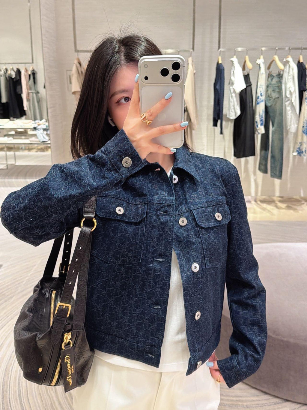 2026 Women's CD Full-Print Denim Jacket (DD140)