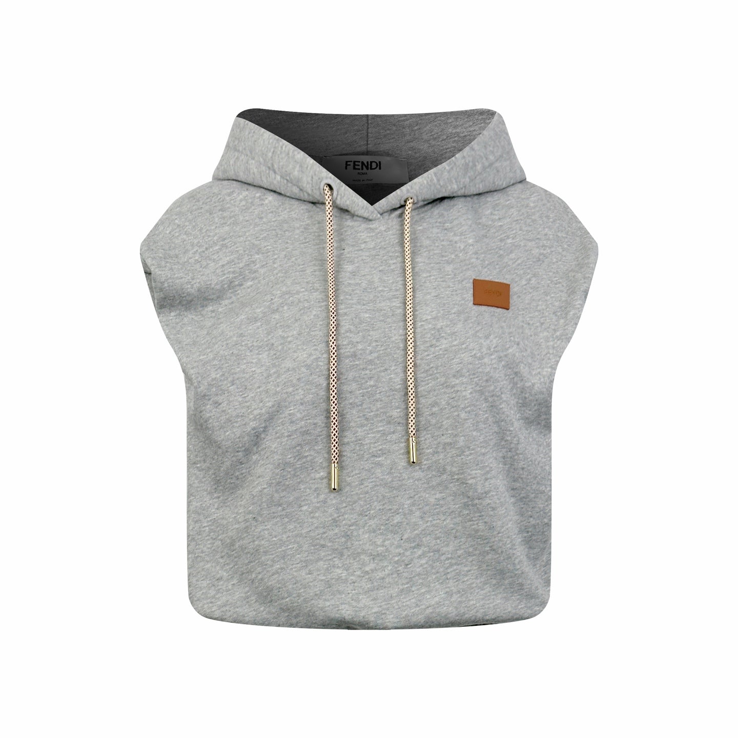 2026 Women's FF Leather Sleeveless Hooded Sweatshirt (EE431)