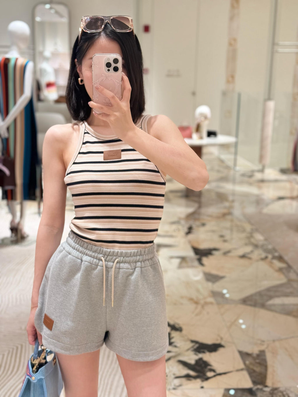 2026 Women's FF Leather Striped Tank Top (EE443)
