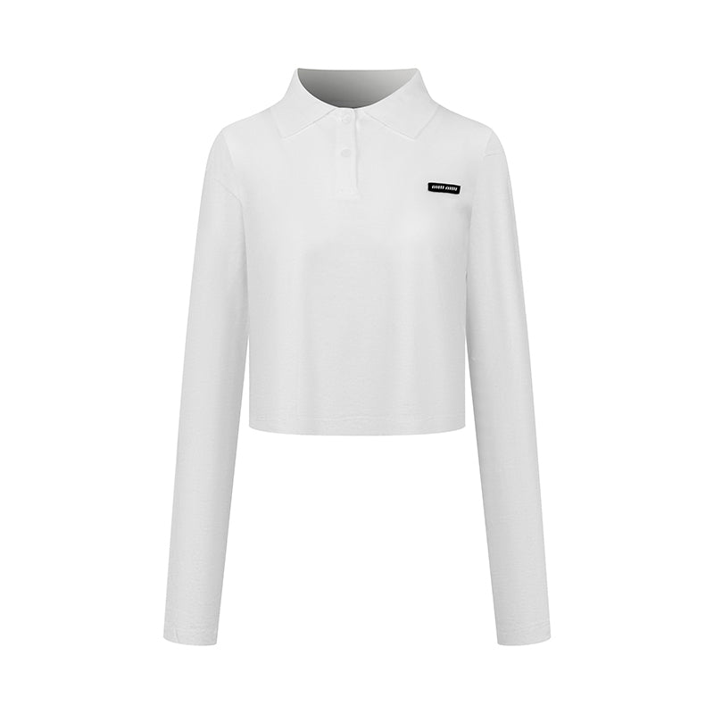 2026 Women's MM Logo Polo Shirt Long Sleeve (FF786)