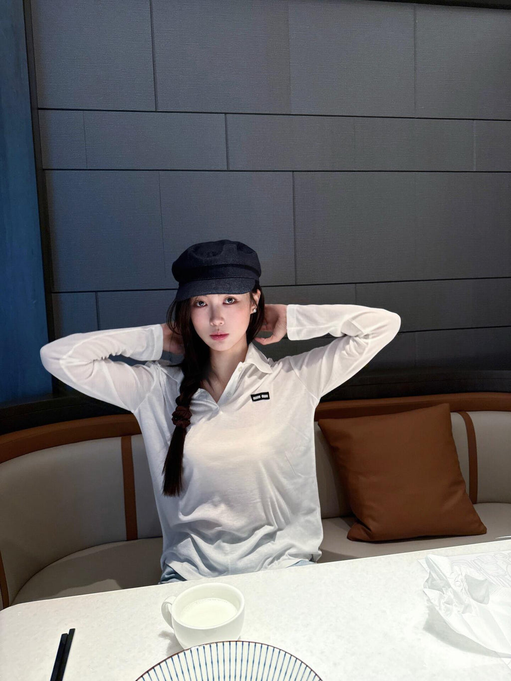 2026 Women's MM Logo Polo Shirt Long Sleeve (FF786)