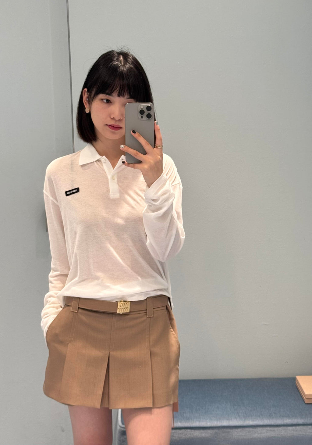 2026 Women's MM Logo Polo Shirt Long Sleeve (FF786)