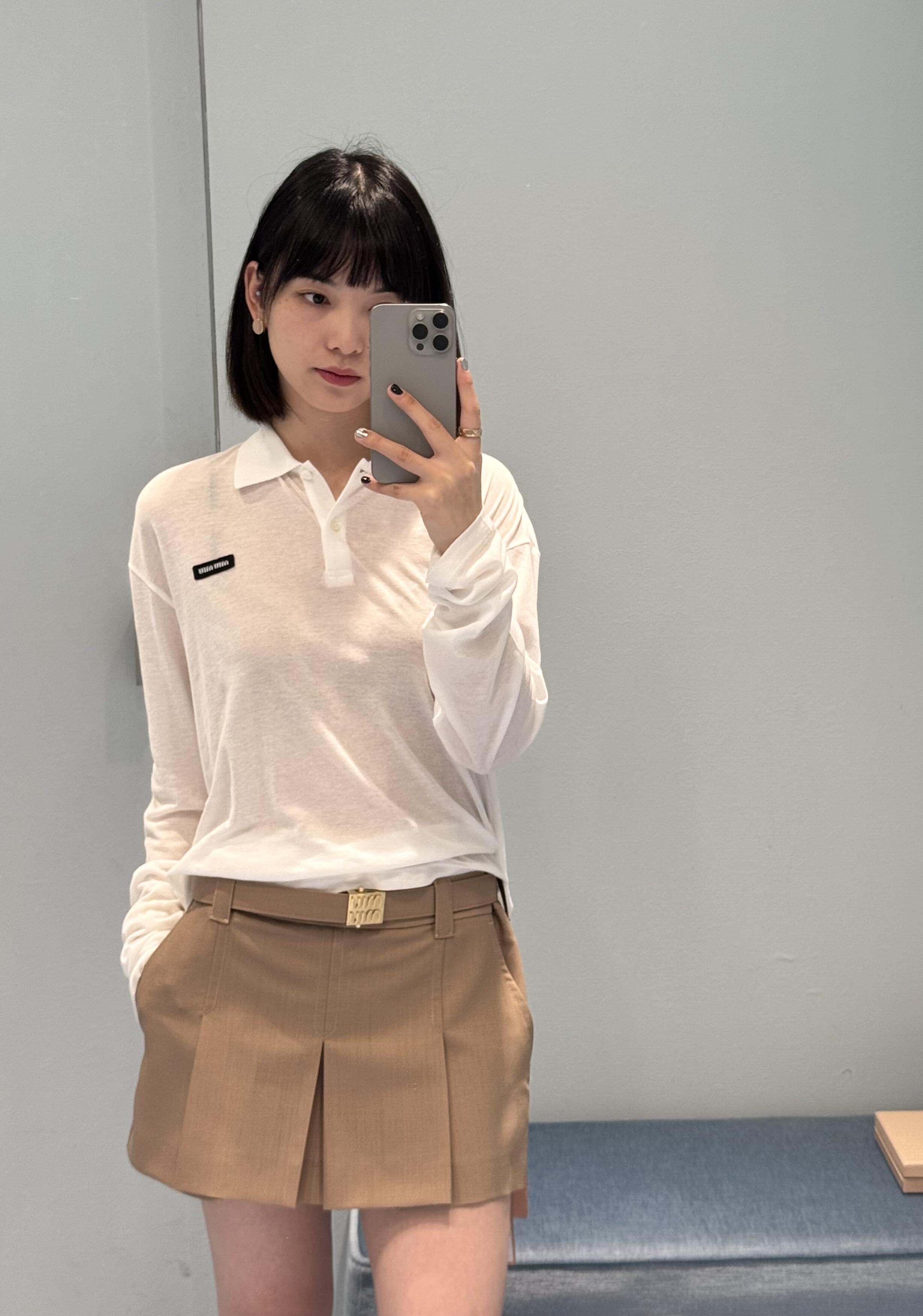 2026 Women's MM Logo Polo Shirt Long Sleeve (FF786)
