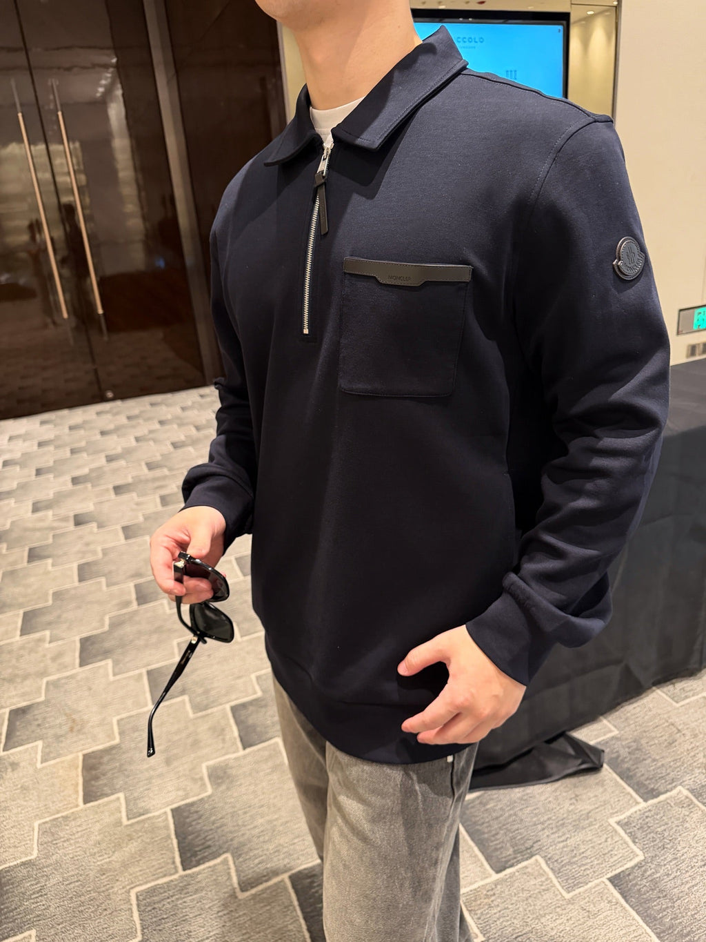 2026 New Model Leather-embossed Logo Half-Zip Jacket (AA664-A90)