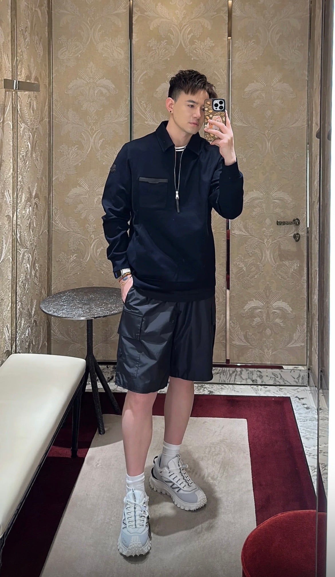 2026 New Model Leather-embossed Logo Half-Zip Jacket (AA664-A90)