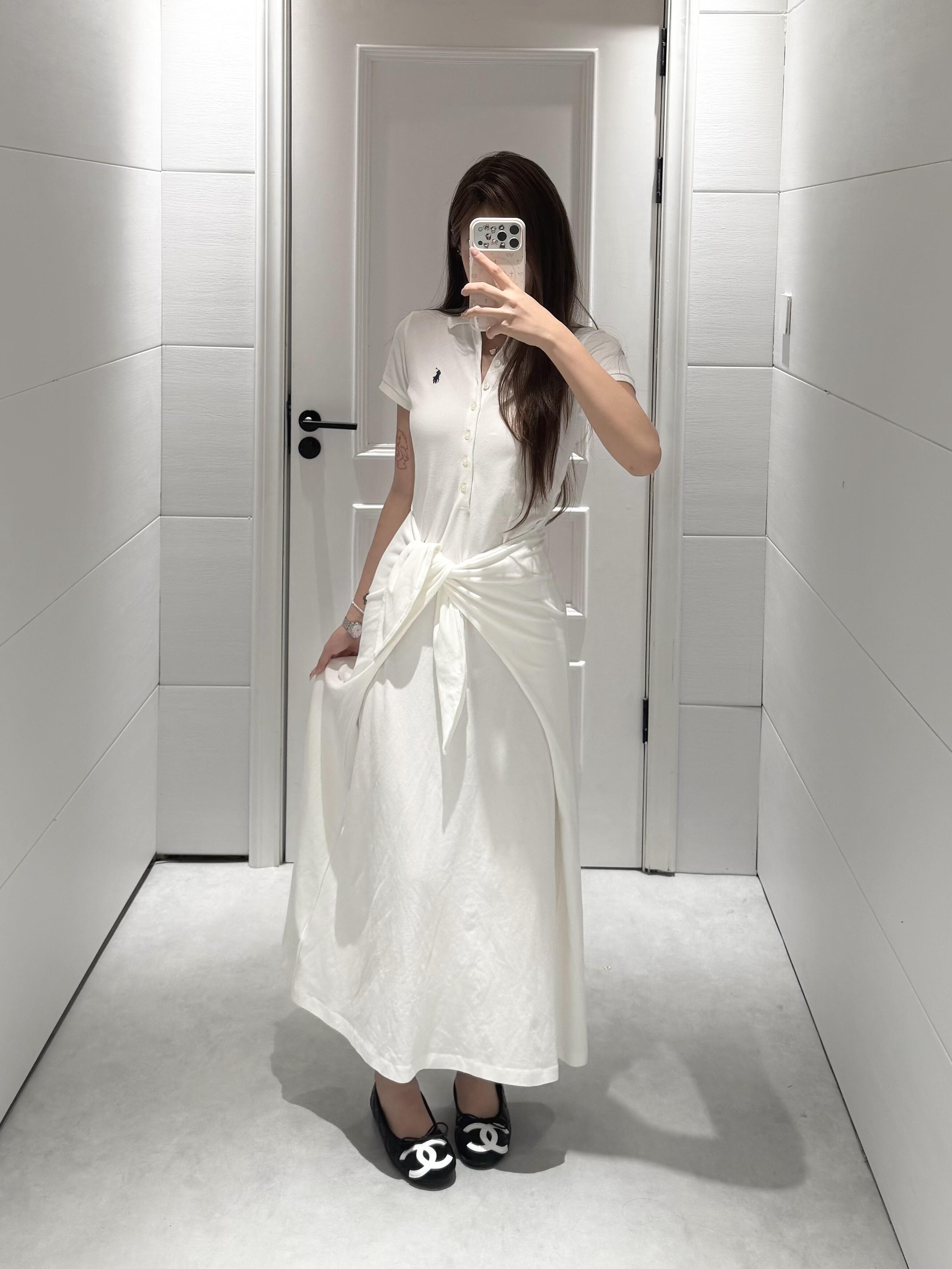 2026 Women's RL Embroidered Polo Neck Dress (FF785)