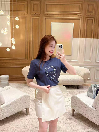 2026 Women's CD Embroidered Short Sleeve (DD168)