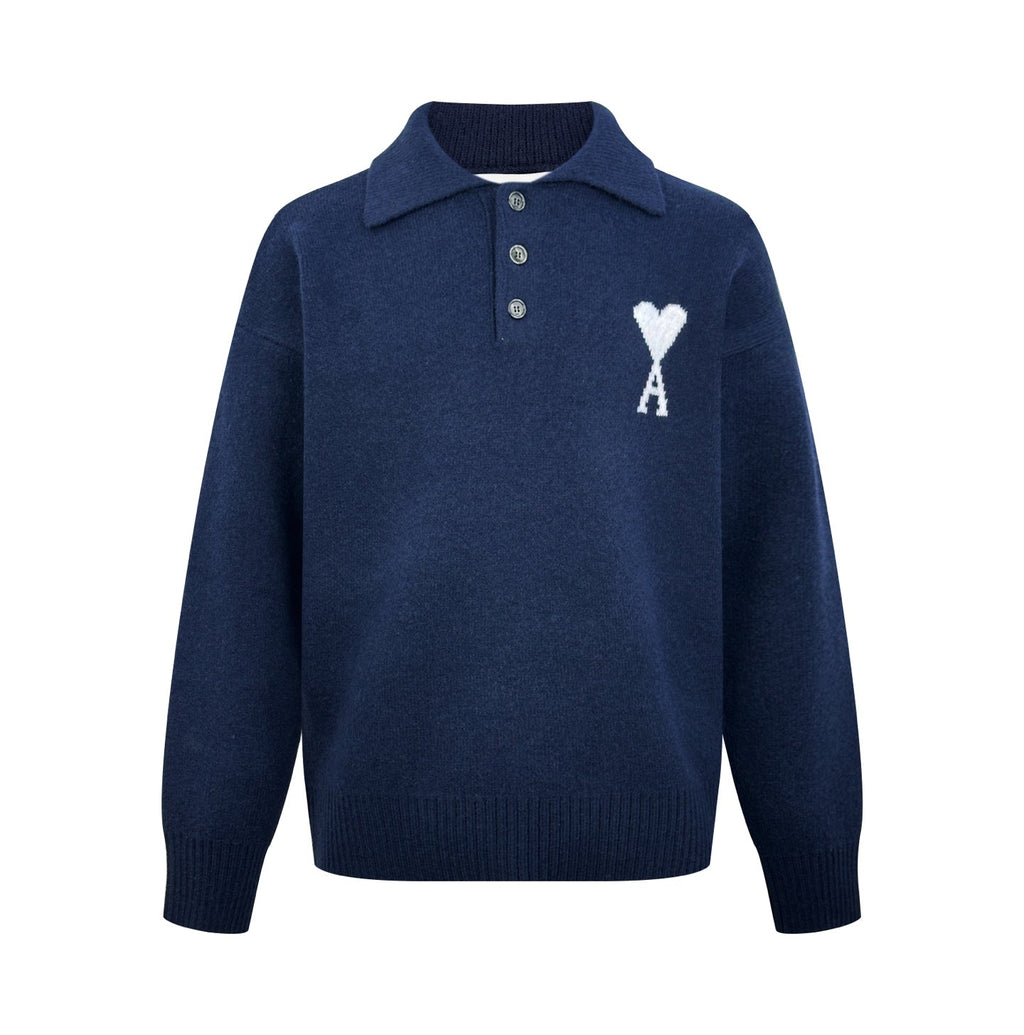 2026 New Model Heart A Heart Patterned Knitted Polo Shirt (AA648-B25)
