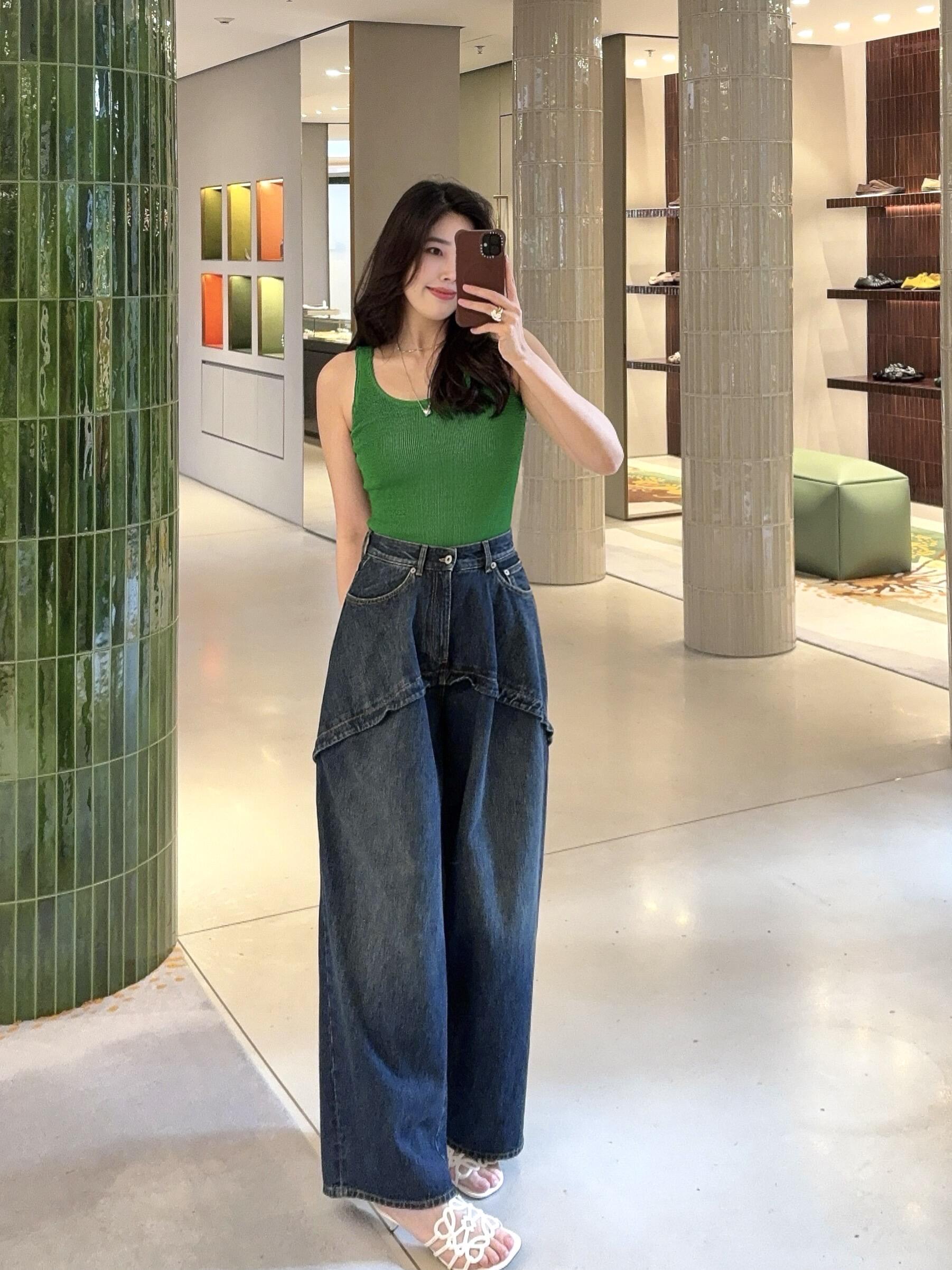 2026 Women's Way Leather Asymmetric Jeans (DD178)