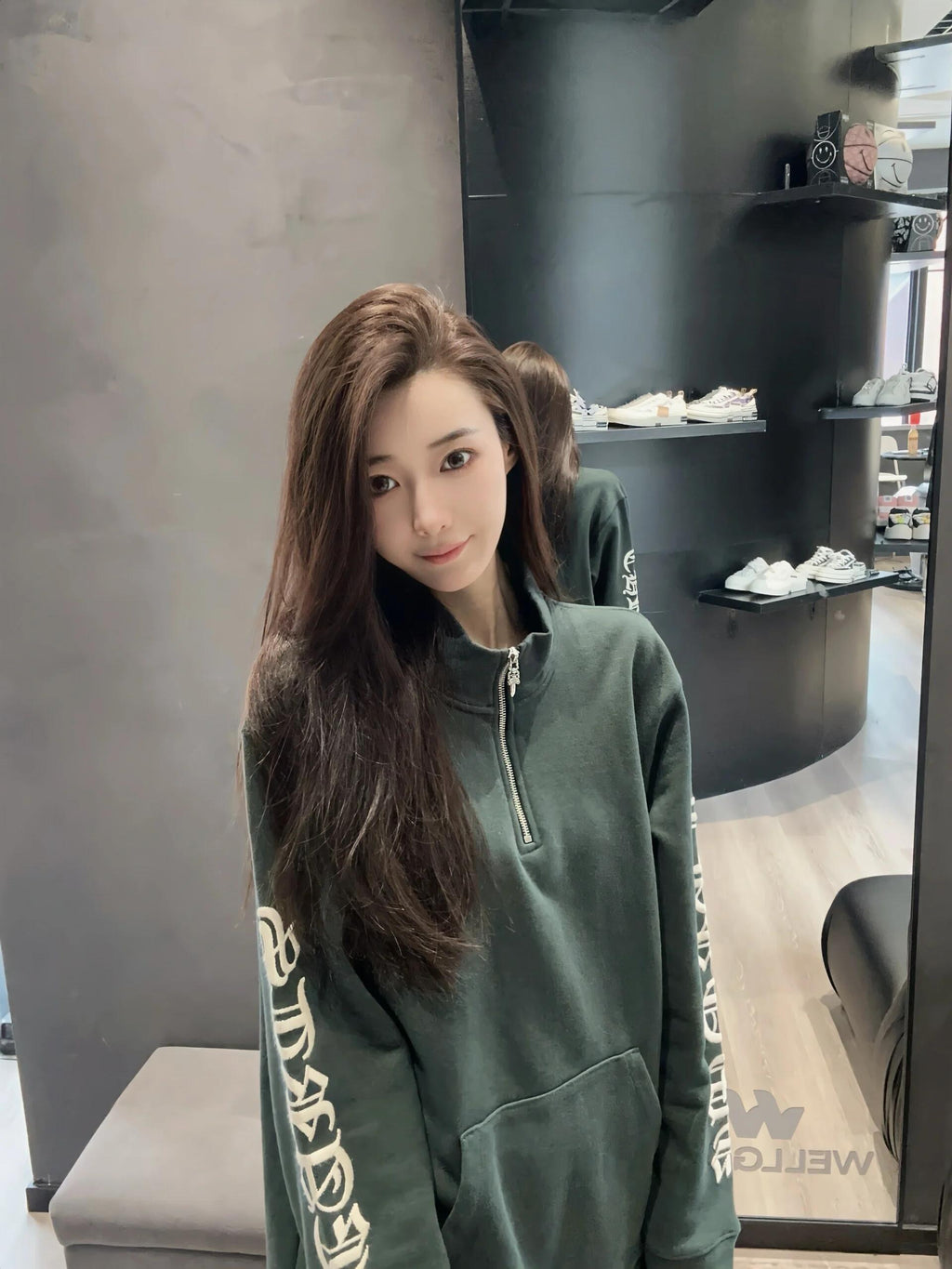 2026 Women's CH Embroidered Half-Zip Long-Sleeve (DD136)