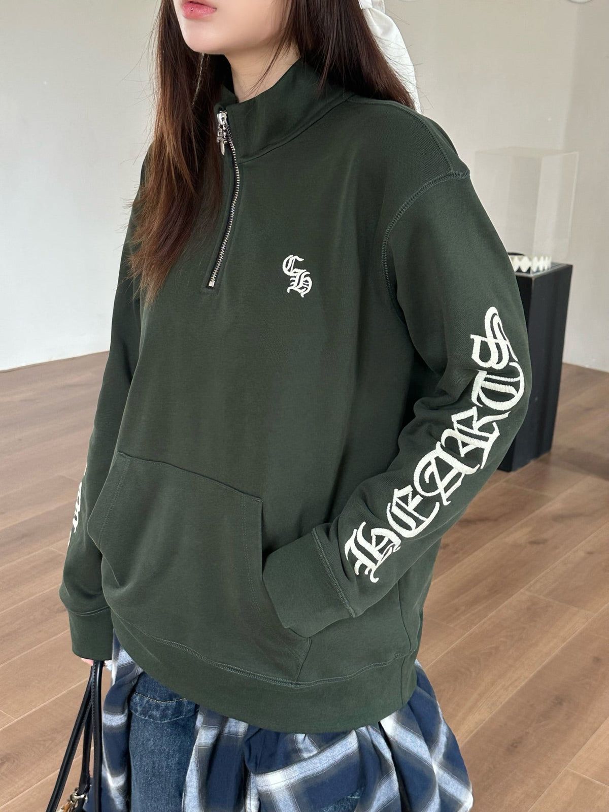 2026 Women's CH Embroidered Half-Zip Long-Sleeve (DD136)