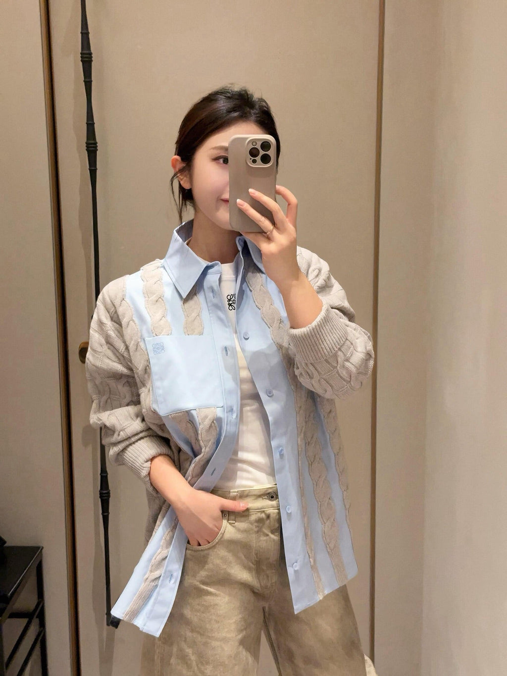 2026 Women's Way Embroidered Wool Blend Shirt (DD115)
