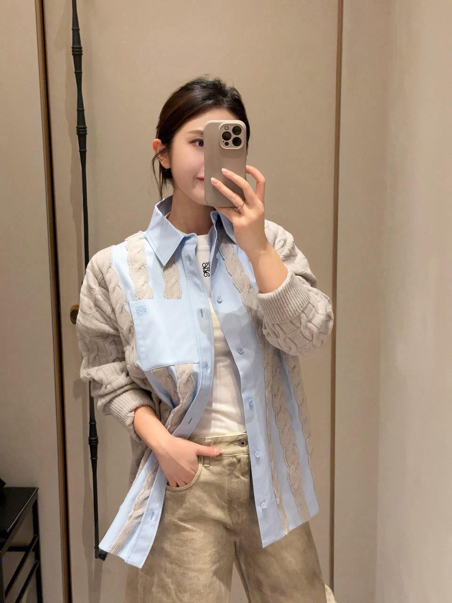 2026 Women's Way Embroidered Wool Blend Shirt (DD115)