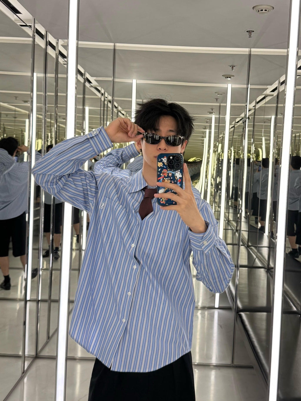 2026 New Edition Saint L Logo Embroidered Striped Shirt (BB4004-B35)