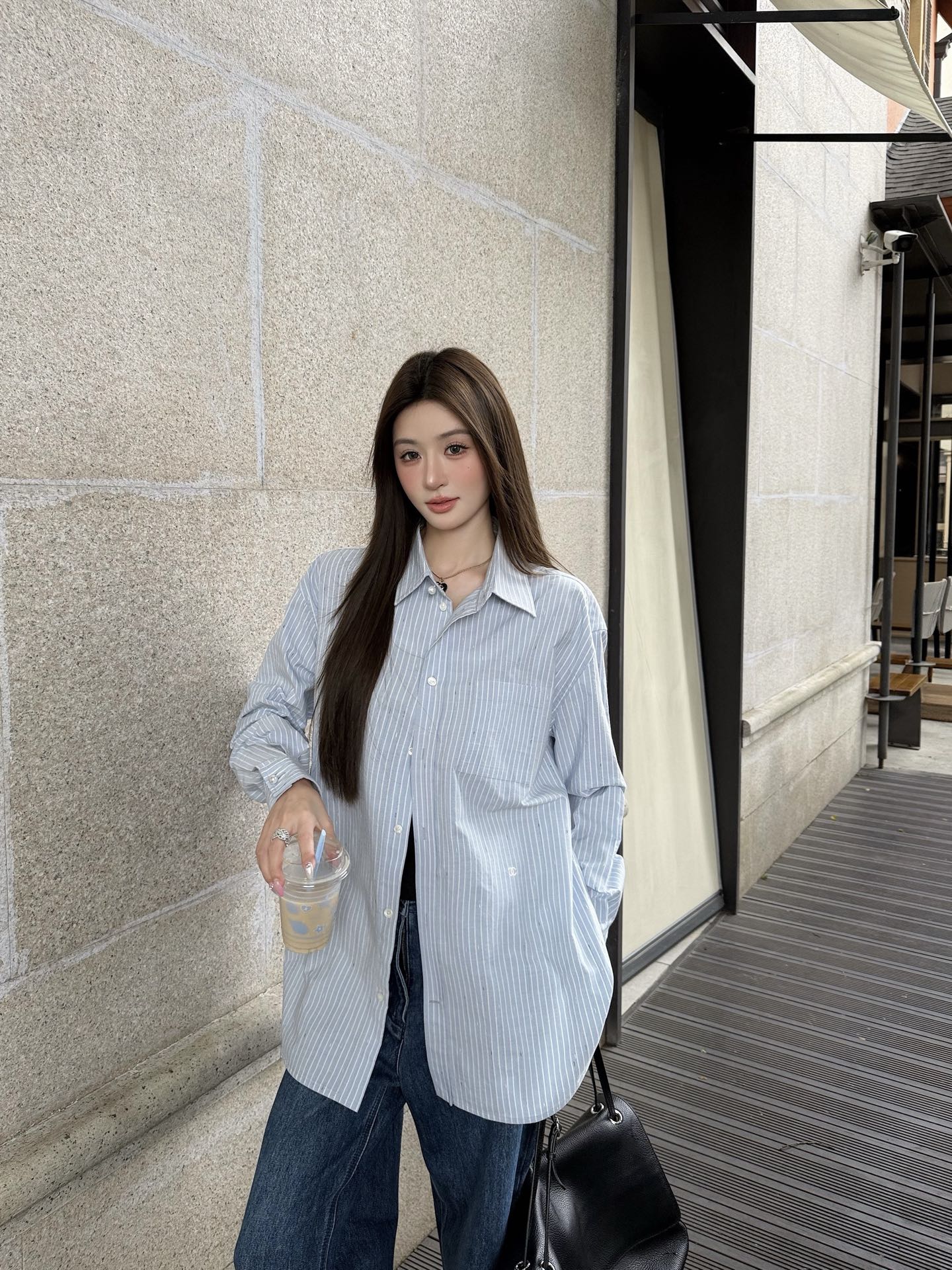 2026 Women's CC Double C Embroidered Striped Shirt (FF804)