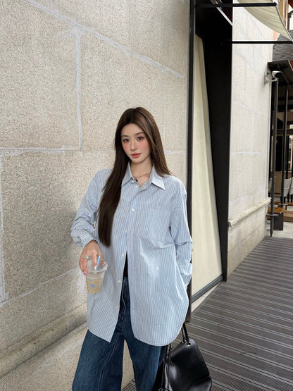 2026 Women's CC Double C Embroidered Striped Shirt (FF804)