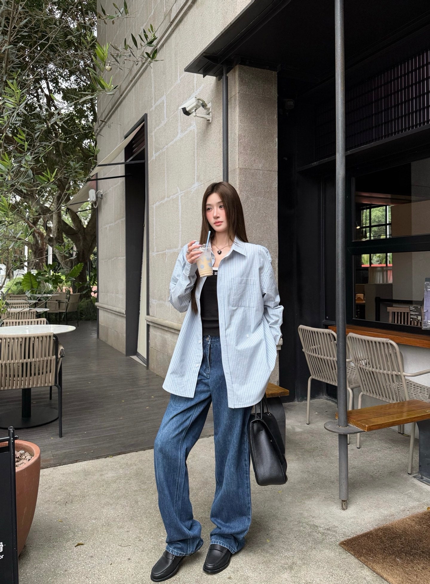 2026 Women's CC Double C Embroidered Striped Shirt (FF804)