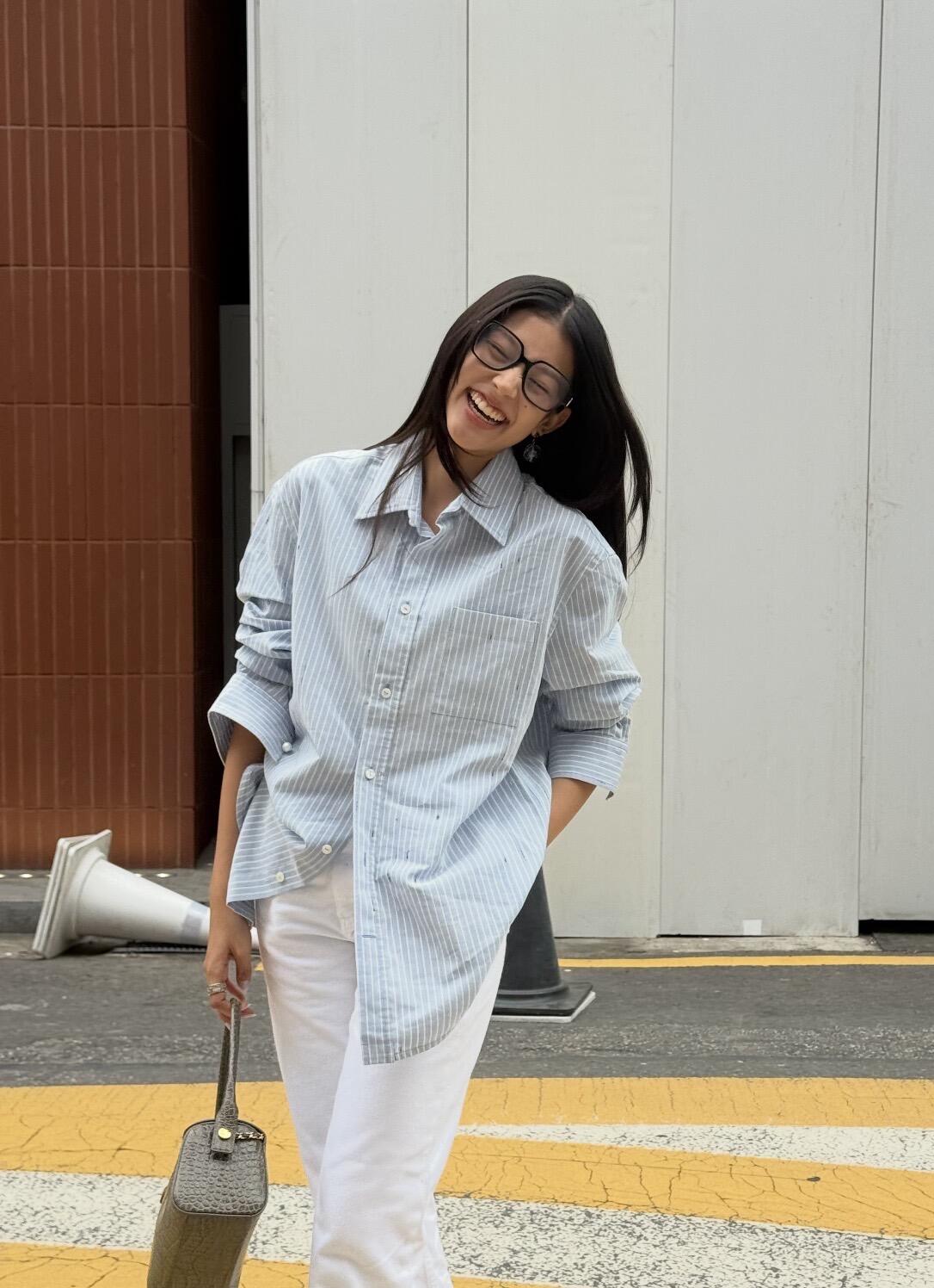 2026 Women's CC Double C Embroidered Striped Shirt (FF804)