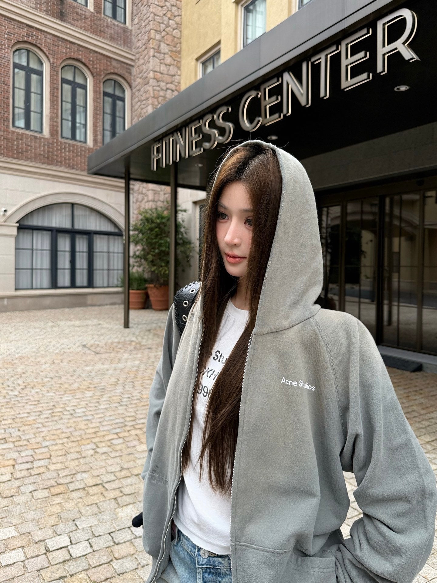 2026 Women's Acn Printed Weathered Logo Hooded Coat (FF782)