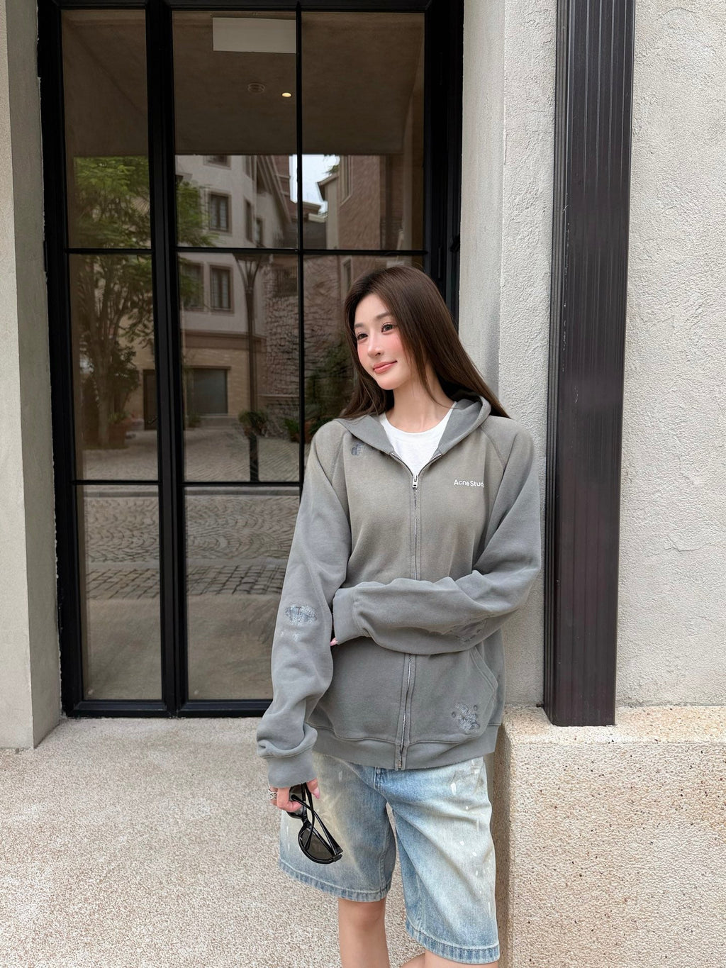 2026 Women's Acn Printed Weathered Logo Hooded Coat (FF782)
