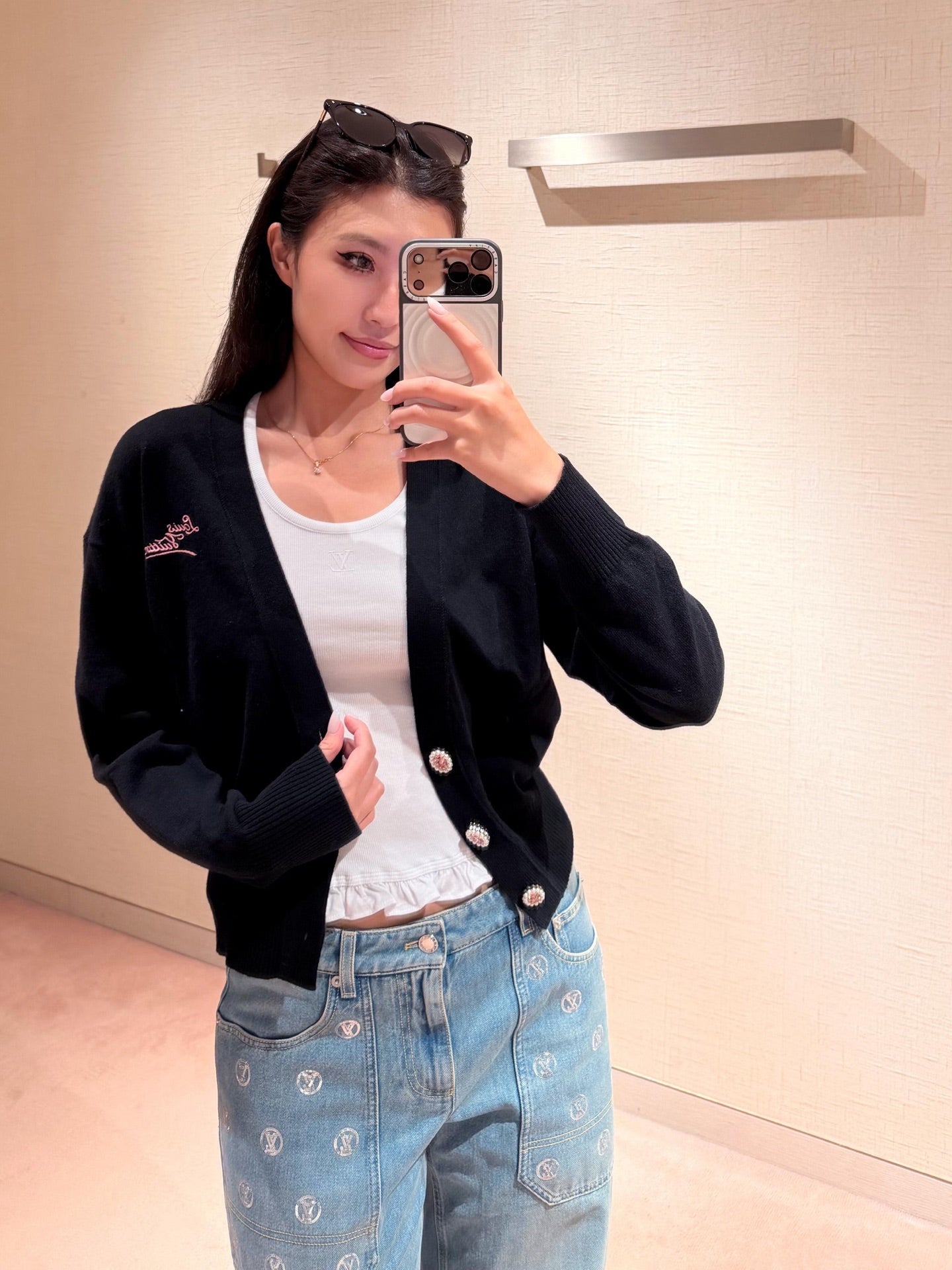 2026 Women's LY Embroidered Gemstone Cardigan Sweater (DD156)