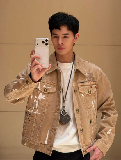 2026 New Model LY Blot Marked Denim Jacket (AA645-C35)