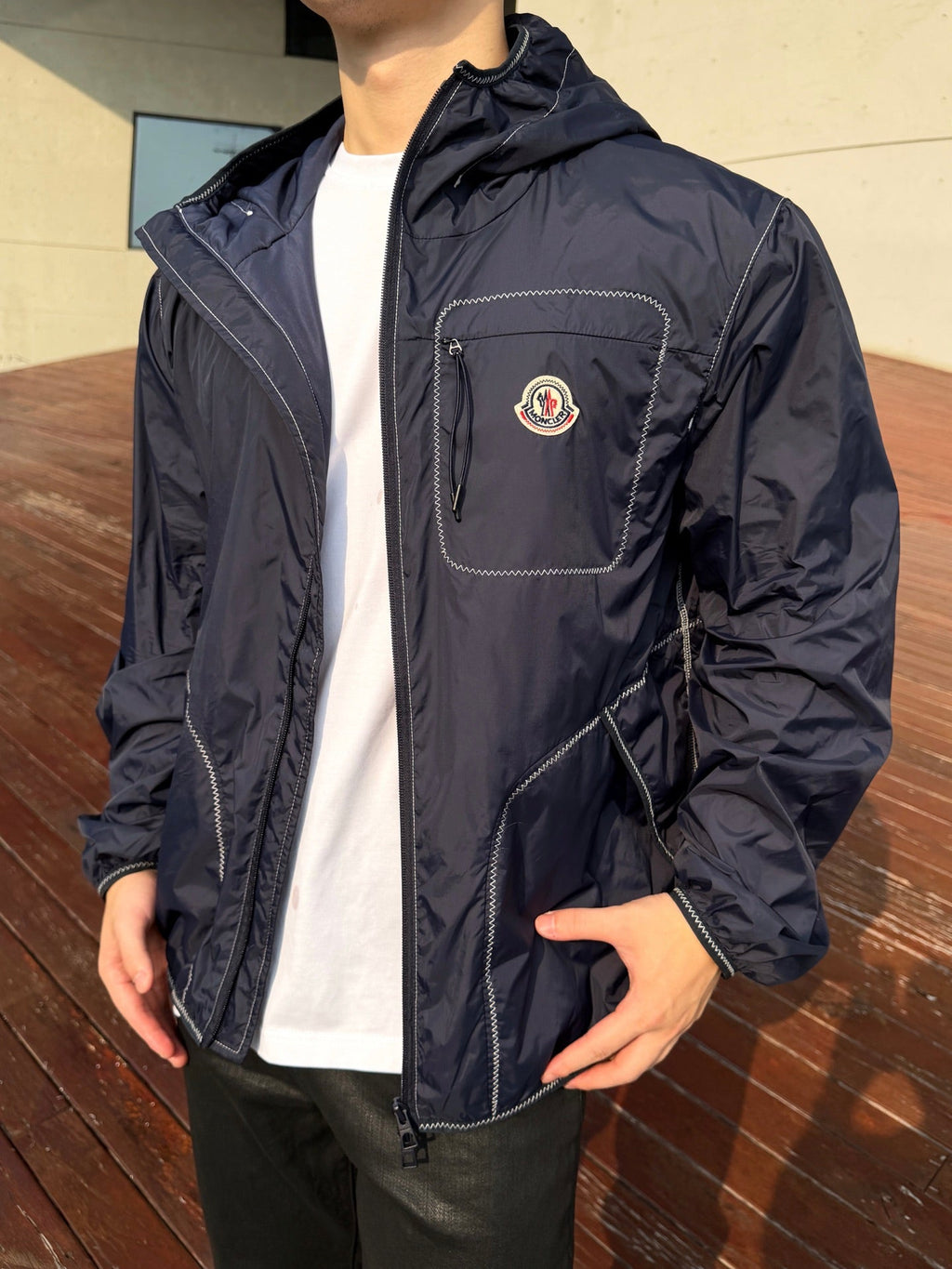 2026 New Model Mon Logo Color-Contrasting Stitch Jacket (AA669-B90)