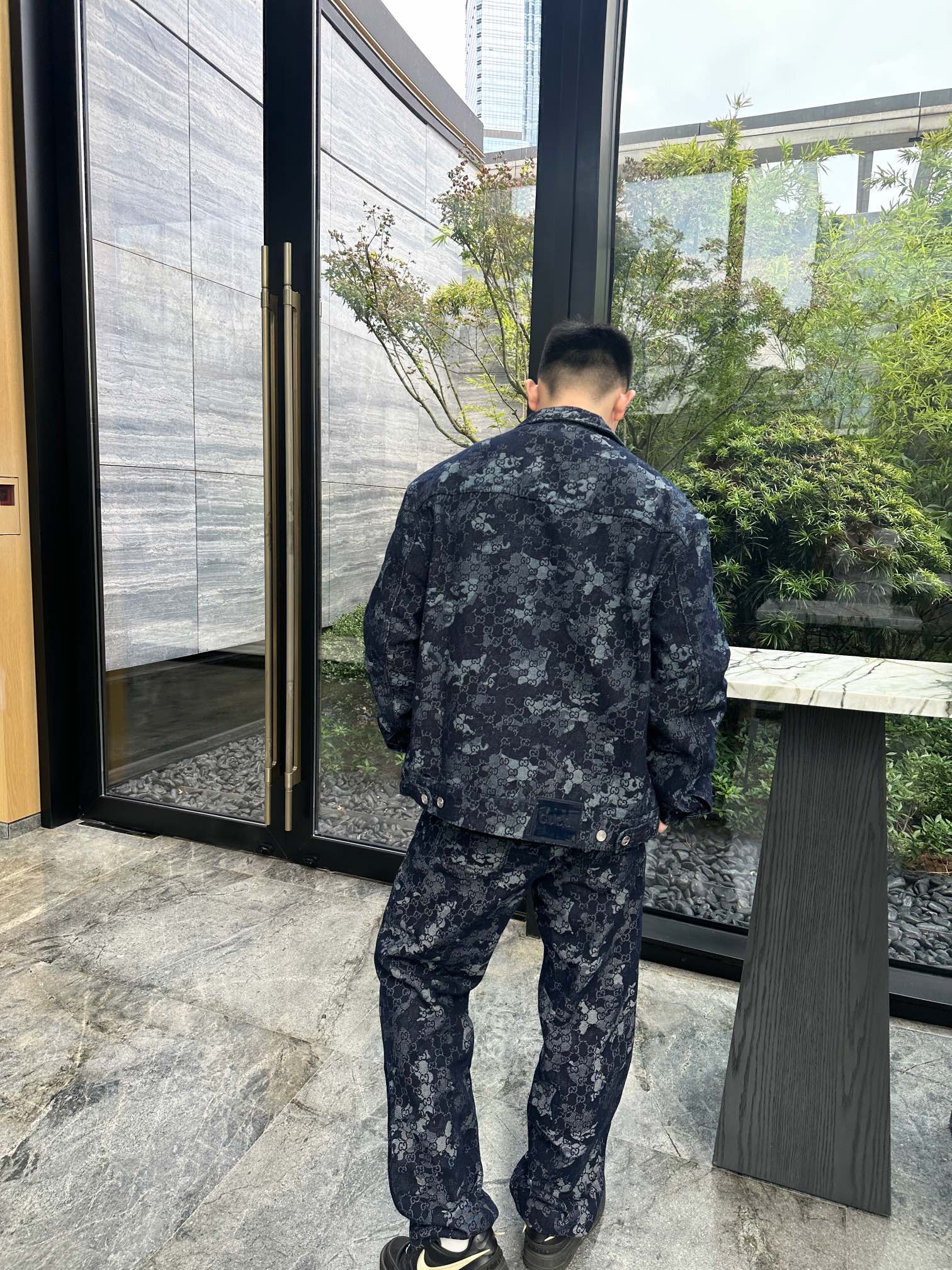2026 New GU All-Over Jacquard Denim Jacket (BB707-B85)