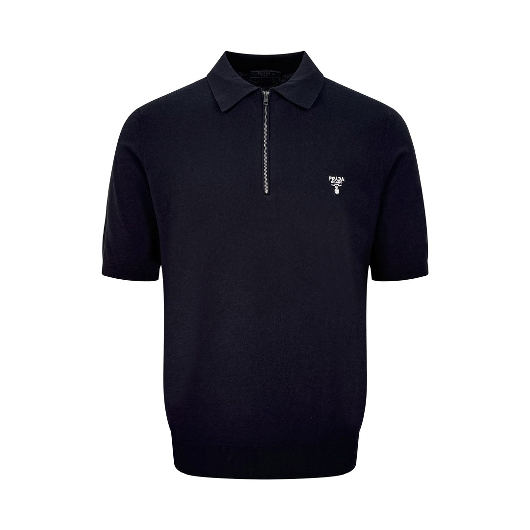 2026 New Triangle Brand Embroidered Wool-Blend Zip-Front Polo Shirt (25127-A70)