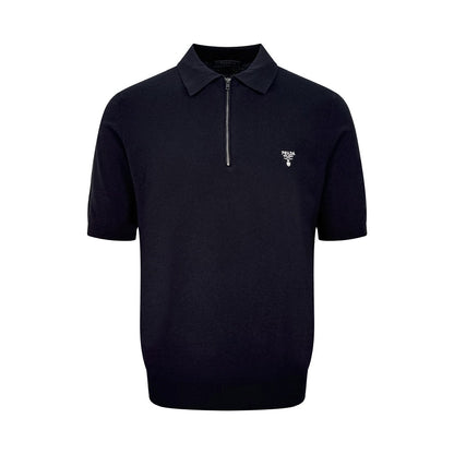 2026 New Triangle Brand Embroidered Wool-Blend Zip-Front Polo Shirt (25127-A70)