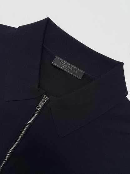 2026 New Triangle Brand Embroidered Wool-Blend Zip-Front Polo Shirt (25127-A70)
